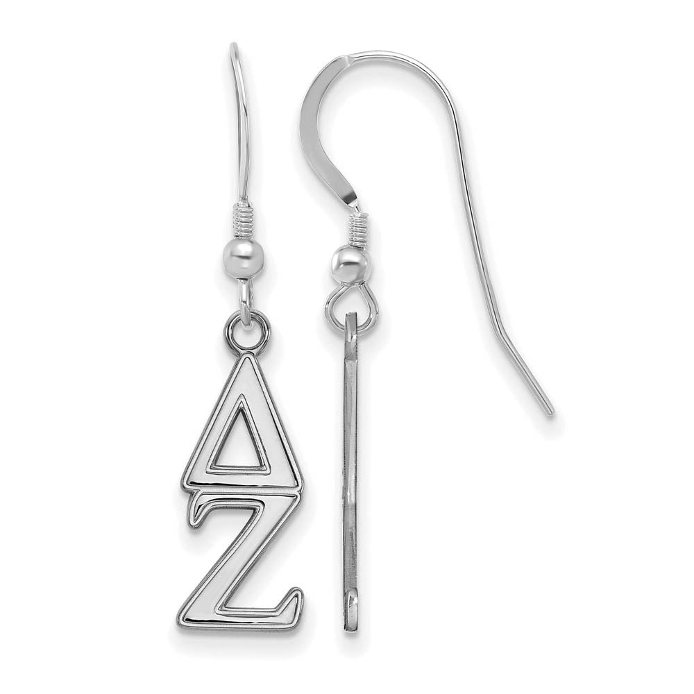 Sterling Silver Delta Zeta Dangle Small Earrings, Item E17551 by The Black Bow Jewelry Co.