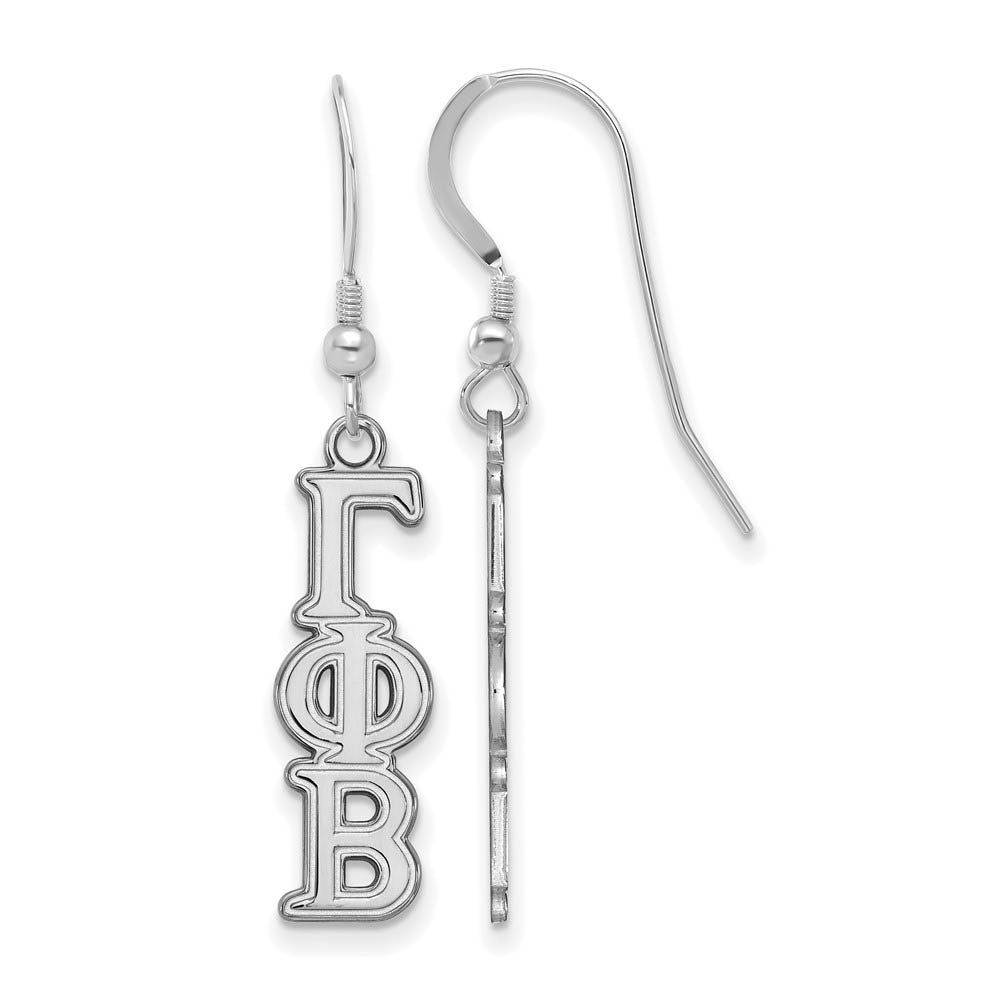 Sterling Silver Gamma Phi Beta Dangle Small Earrings, Item E17554 by The Black Bow Jewelry Co.