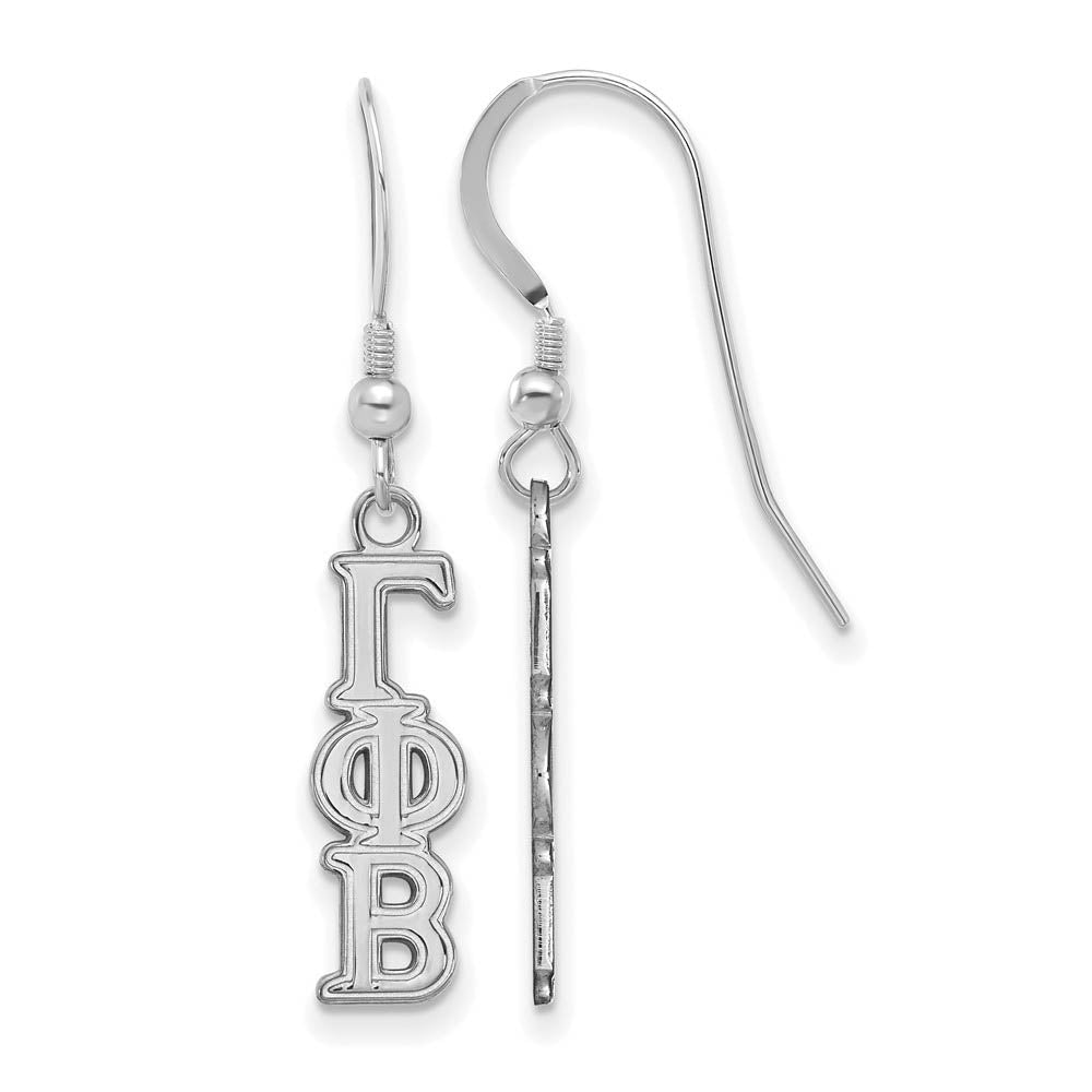 Sterling Silver Gamma Phi Beta XS Dangle Earrings, Item E17556 by The Black Bow Jewelry Co.