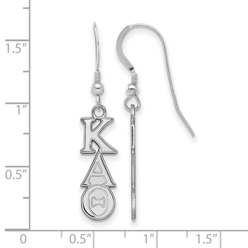 Alternate view of the Sterling Silver Kappa Alpha Theta Dangle Small Earrings by The Black Bow Jewelry Co.