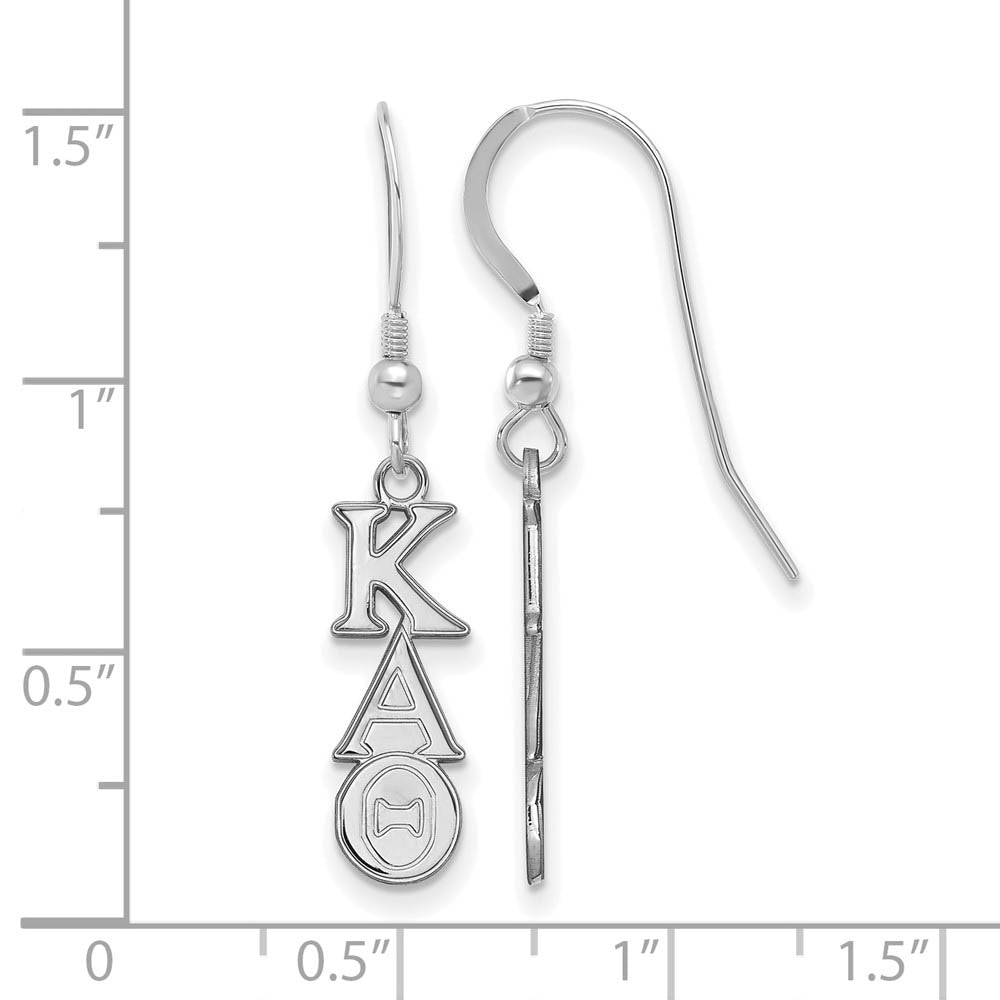 Alternate view of the Sterling Silver Kappa Alpha Theta XS Dangle Earrings by The Black Bow Jewelry Co.