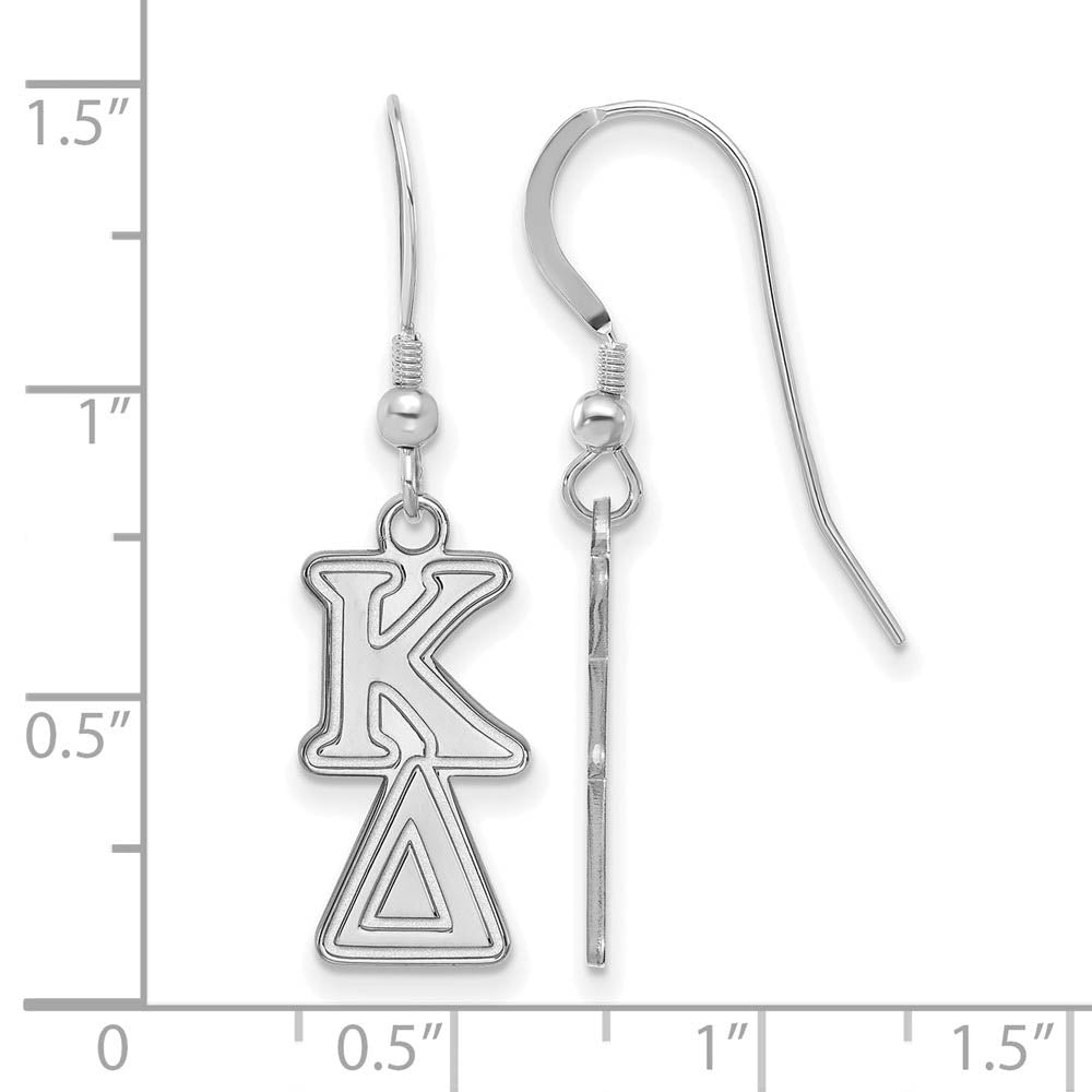Alternate view of the Sterling Silver Kappa Delta Dangle Small Earrings by The Black Bow Jewelry Co.