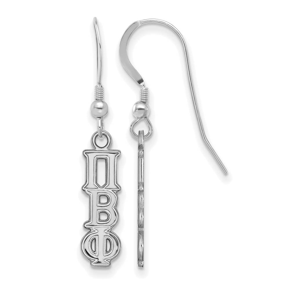 Sterling Silver Pi Beta Phi XS Dangle Earrings, Item E17574 by The Black Bow Jewelry Co.