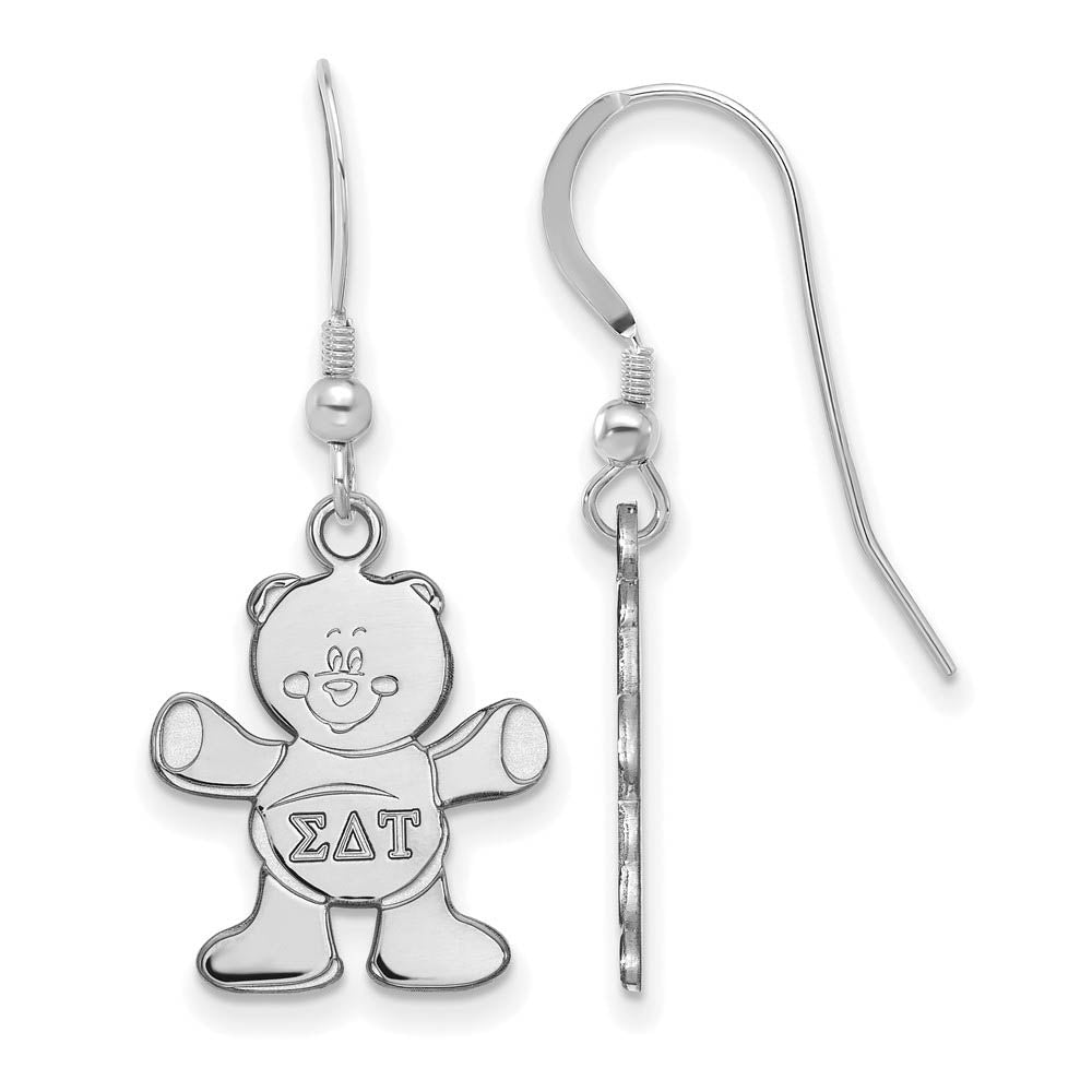 Sterling Silver Sigma Delta Tau Small Dangle Earrings, Item E17576 by The Black Bow Jewelry Co.