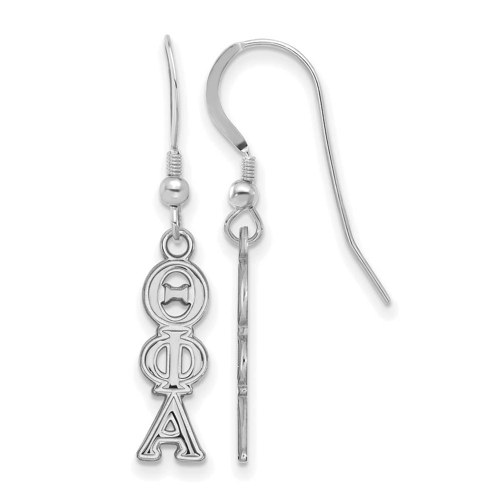 Sterling Silver Theta Phi Alpha Dangle Small Earrings, Item E17584 by The Black Bow Jewelry Co.