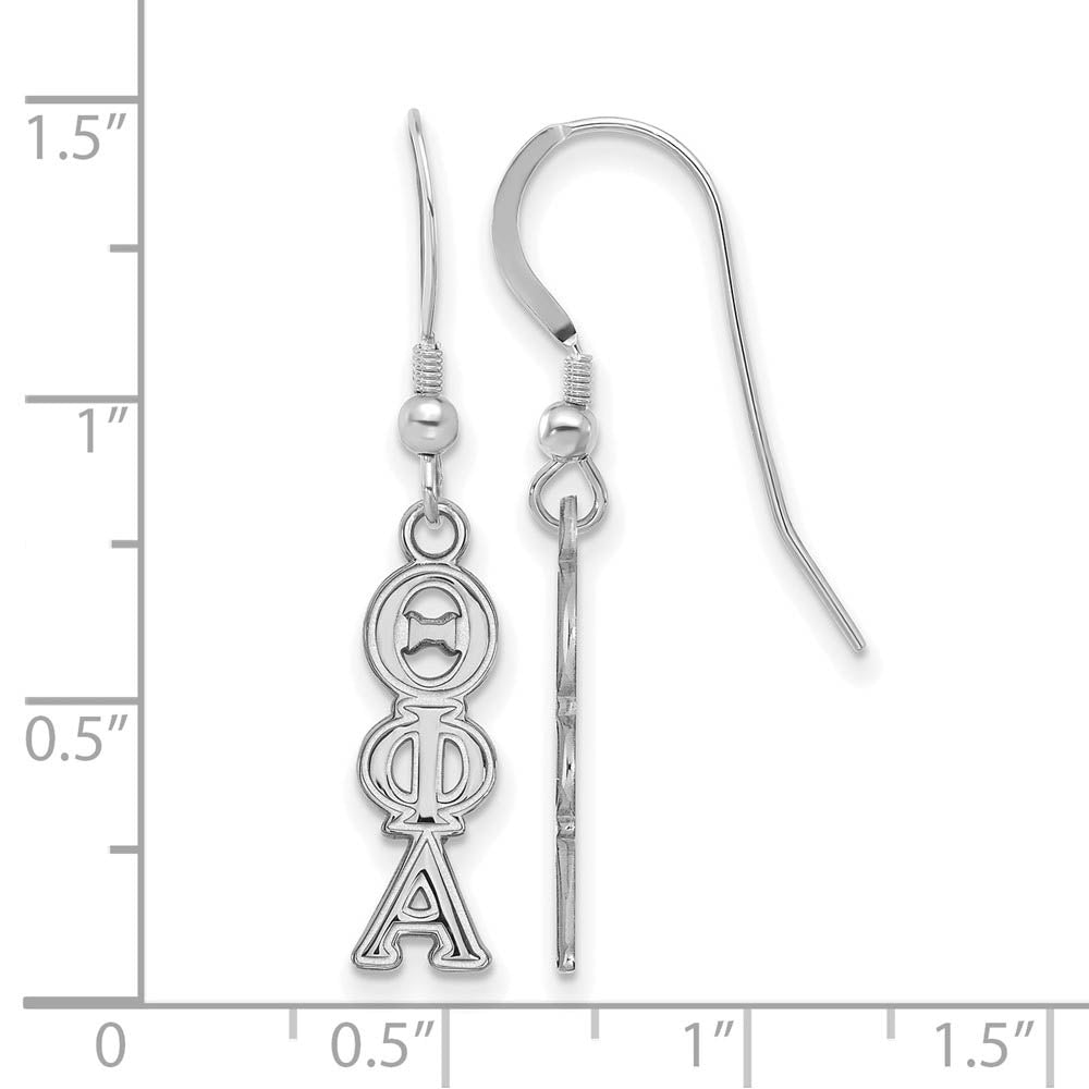 Alternate view of the Sterling Silver Theta Phi Alpha Dangle Small Earrings by The Black Bow Jewelry Co.