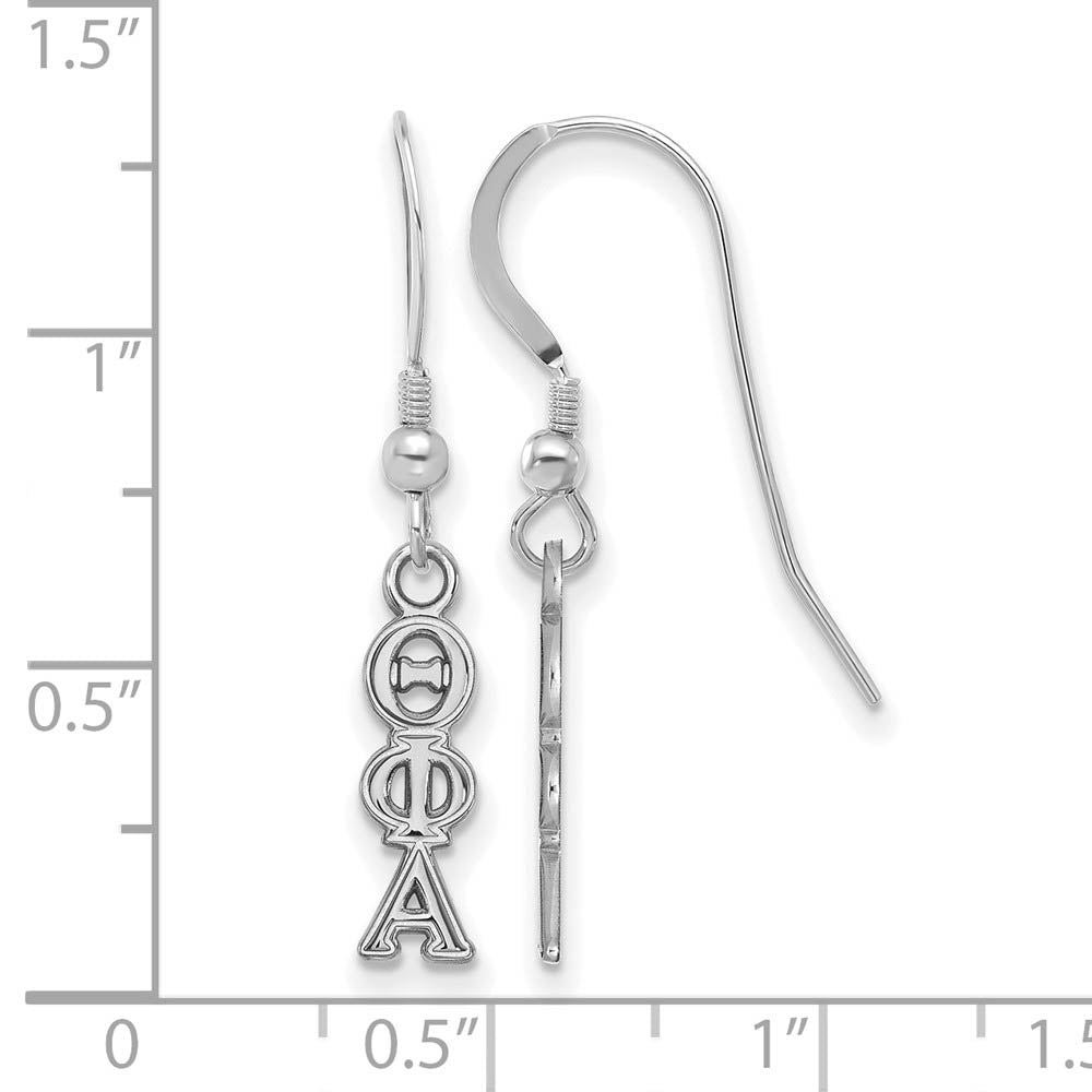 Alternate view of the Sterling Silver Theta Phi Alpha XS Dangle Earrings by The Black Bow Jewelry Co.