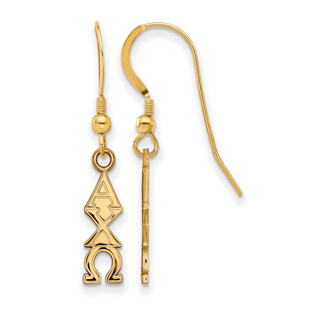 14K Plated Silver Alpha Chi Omega Small Dangle Earrings, Item E17592 by The Black Bow Jewelry Co.