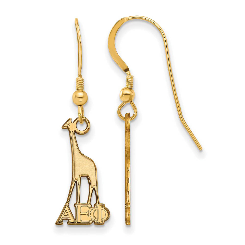 14K Plated Silver Alpha Epsilon Phi Small Dangle Earrings, Item E17598 by The Black Bow Jewelry Co.