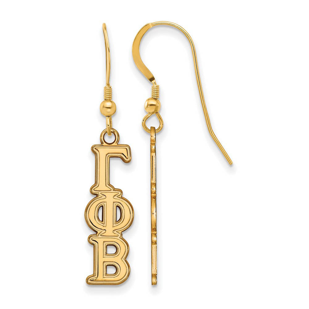 14K Plated Silver Gamma Phi Beta Dangle Small Earrings, Item E17632 by The Black Bow Jewelry Co.