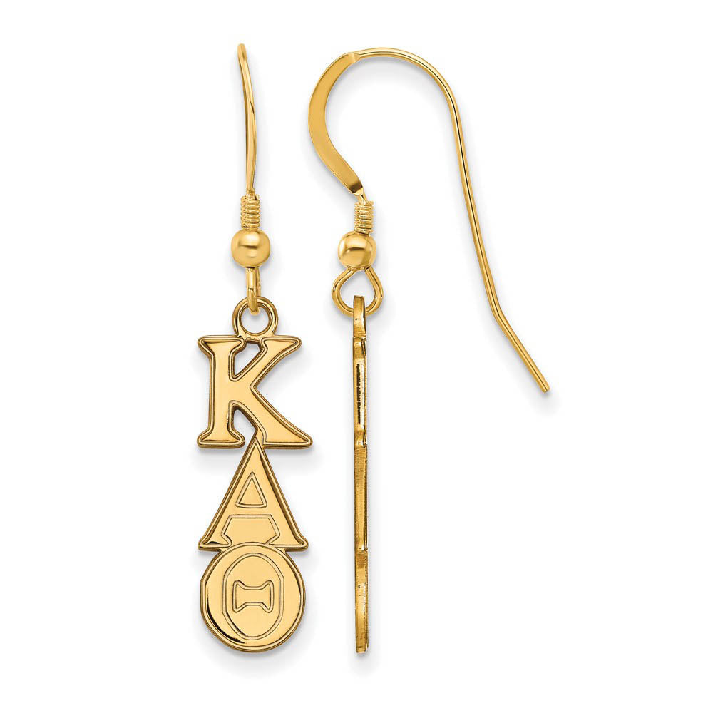 14K Plated Silver Kappa Alpha Theta Dangle Small Earrings, Item E17635 by The Black Bow Jewelry Co.