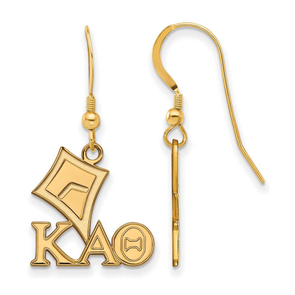 14K Plated Silver Kappa Alpha Theta Small Dangle Earrings, Item E17636 by The Black Bow Jewelry Co.