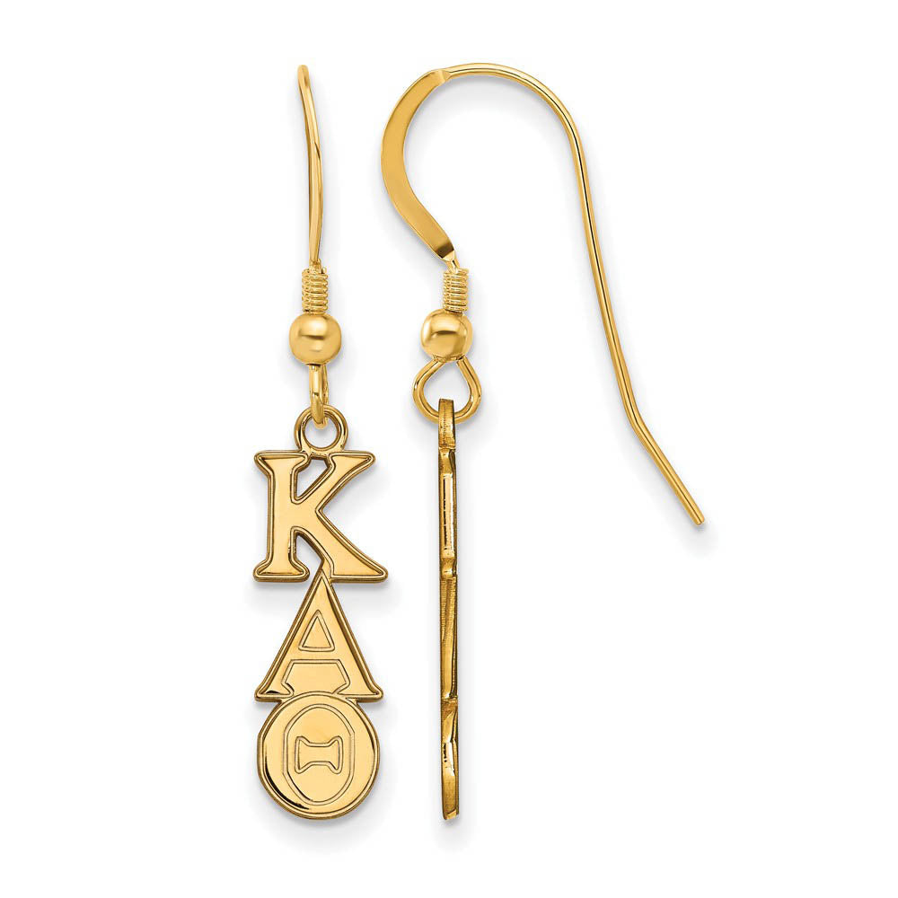 14K Plated Silver Kappa Alpha Theta XS Dangle Earrings, Item E17637 by The Black Bow Jewelry Co.