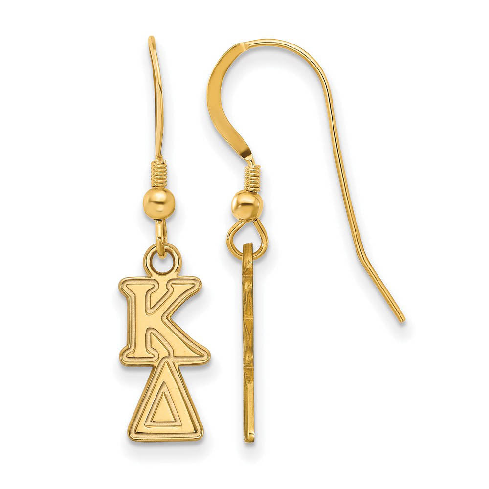 14K Plated Silver Kappa Delta XS Dangle Earrings, Item E17640 by The Black Bow Jewelry Co.
