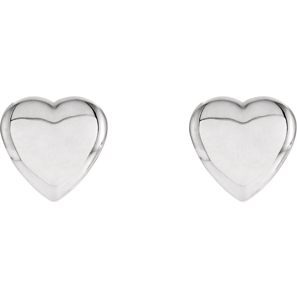 Sterling Silver Solid Heart Post Earrings, 8mm, Item E17678 by The Black Bow Jewelry Co.