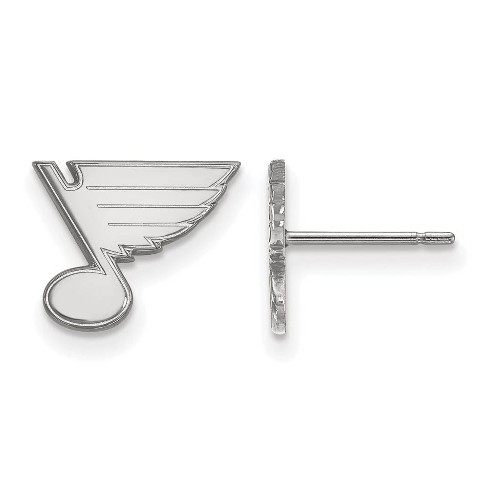 10k White Gold NHL St. Louis Blues XS Post Earrings, Item E17719 by The Black Bow Jewelry Co.