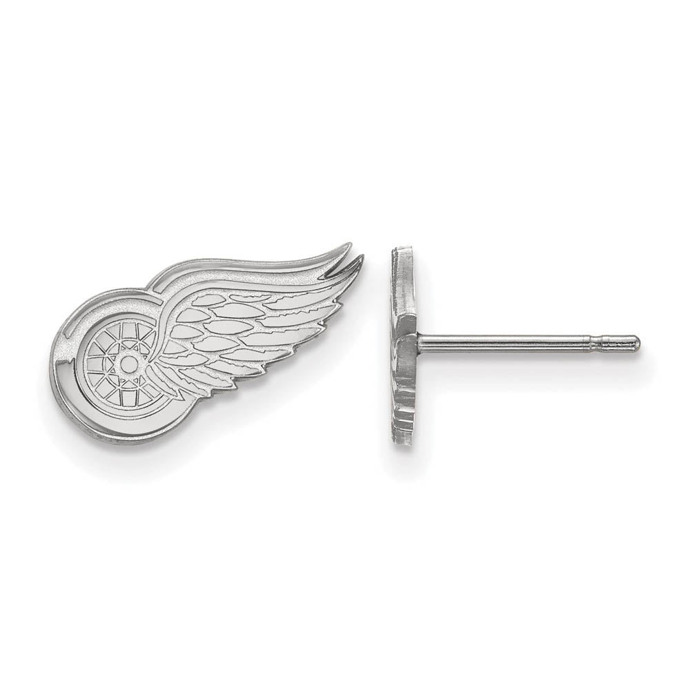 10k White Gold NHL Detroit Red Wings XS Post Earrings, Item E17731 by The Black Bow Jewelry Co.
