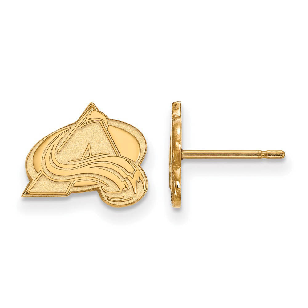 10k Yellow Gold NHL Colorado Avalanche XS Post Earrings, Item E17757 by The Black Bow Jewelry Co.