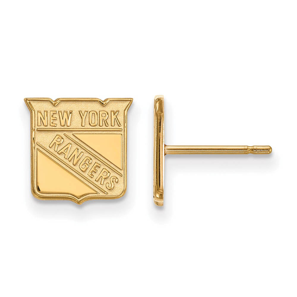 10k Yellow Gold NHL New York Rangers XS Post Earrings, Item E17765 by The Black Bow Jewelry Co.