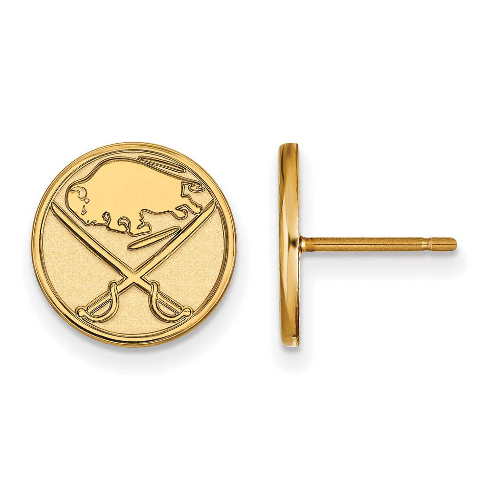 10k Yellow Gold NHL Buffalo Sabres Small Post Earrings, Item E17786 by The Black Bow Jewelry Co.