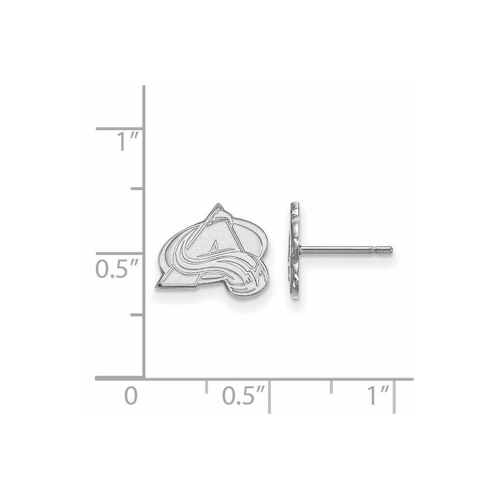 Alternate view of the 14k White Gold NHL Colorado Avalanche XS Post Earrings by The Black Bow Jewelry Co.