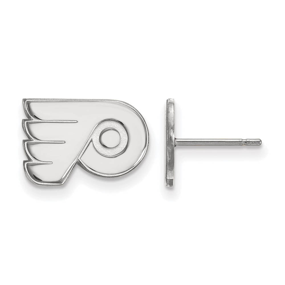 14k White Gold NHL Philadelphia Flyers XS Post Earrings, Item E17799 by The Black Bow Jewelry Co.