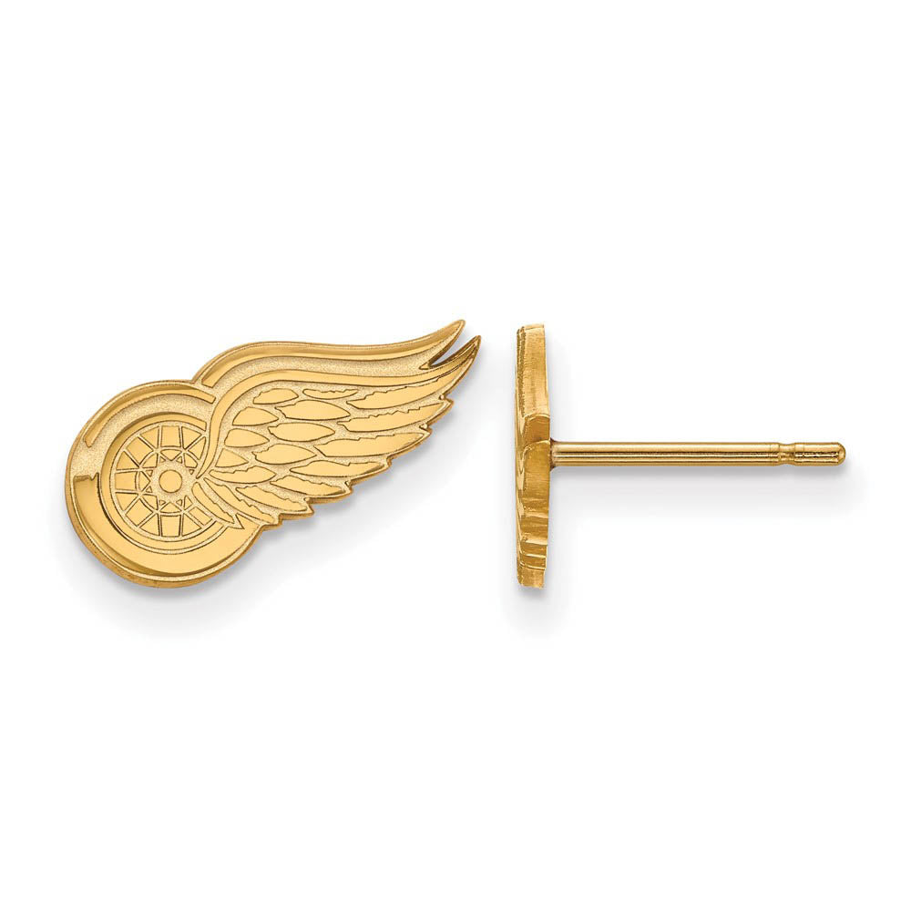14k Yellow Gold NHL Detroit Red Wings XS Post Earrings, Item E17855 by The Black Bow Jewelry Co.