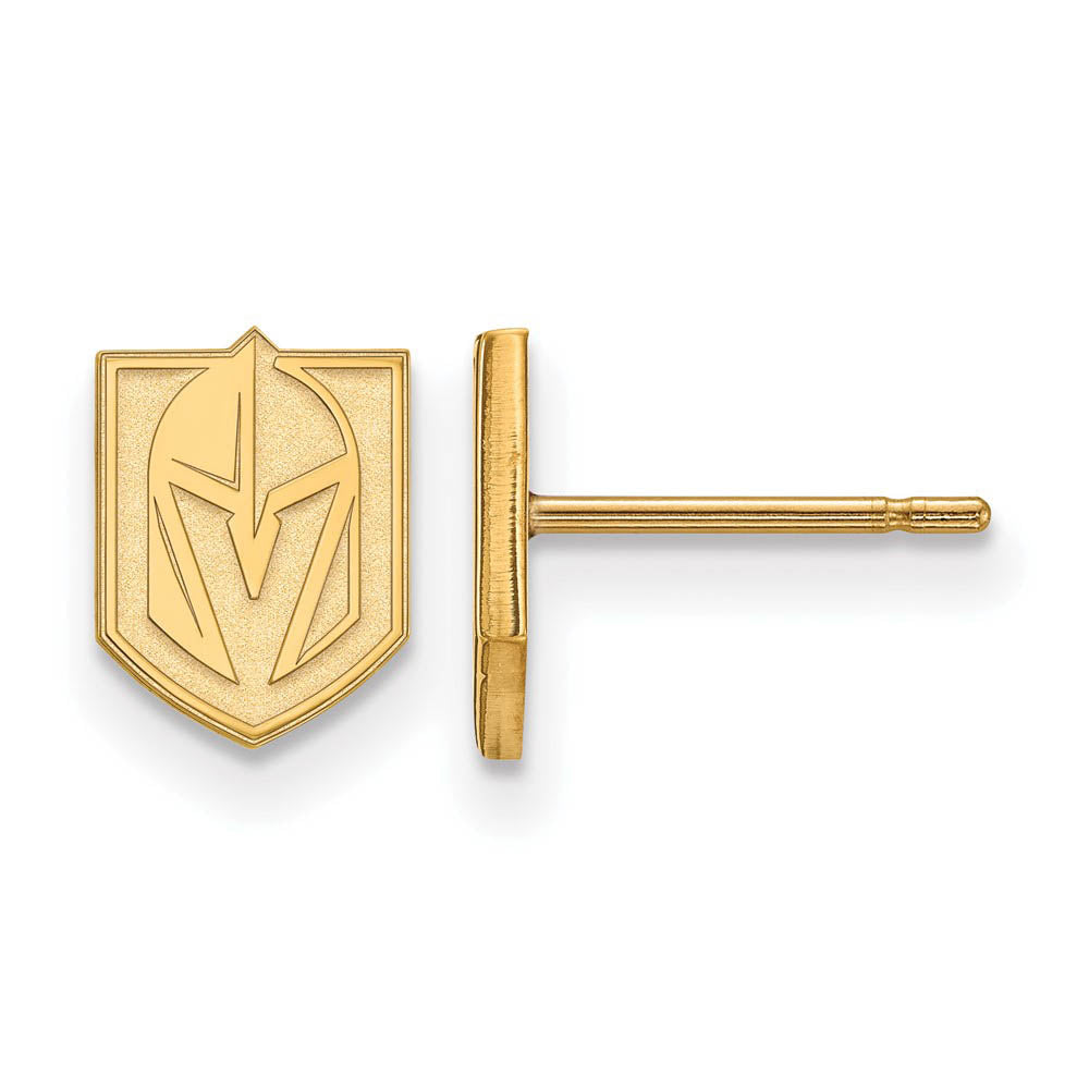 SS 14k Yellow Gold Plated NHL Vegas Golden Knights XS Post Earrings, Item E17939 by The Black Bow Jewelry Co.