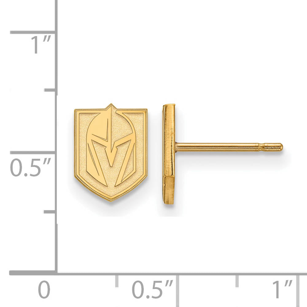 Alternate view of the SS 14k Yellow Gold Plated NHL Vegas Golden Knights XS Post Earrings by The Black Bow Jewelry Co.
