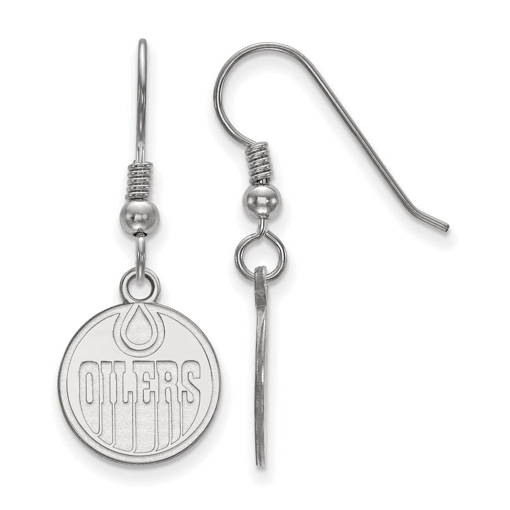 Sterling Silver NHL Edmonton Oilers Small Dangle Earrings, Item E18000 by The Black Bow Jewelry Co.