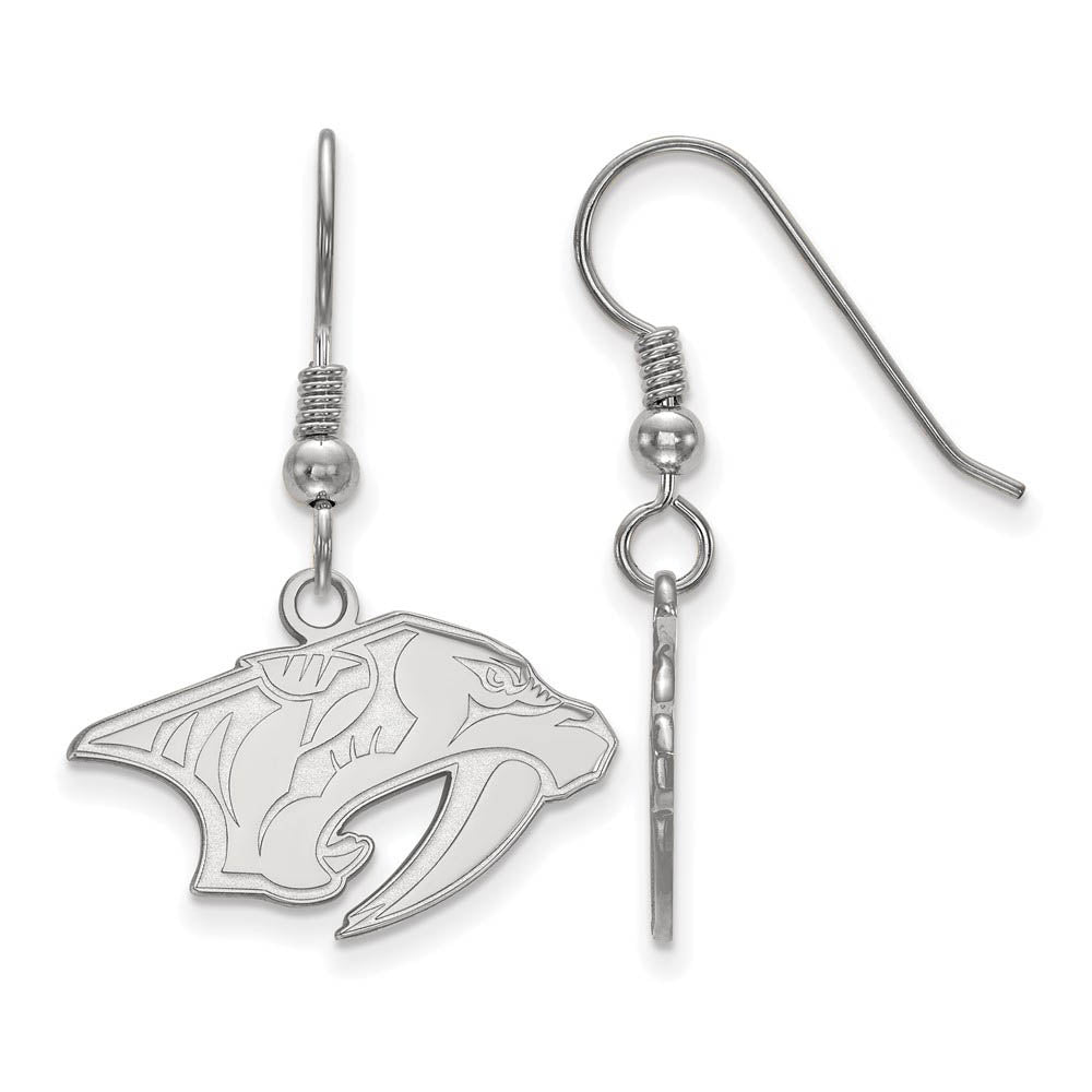 Sterling Silver NHL Nashville Predators SM Dangle Earrings, Item E18001 by The Black Bow Jewelry Co.