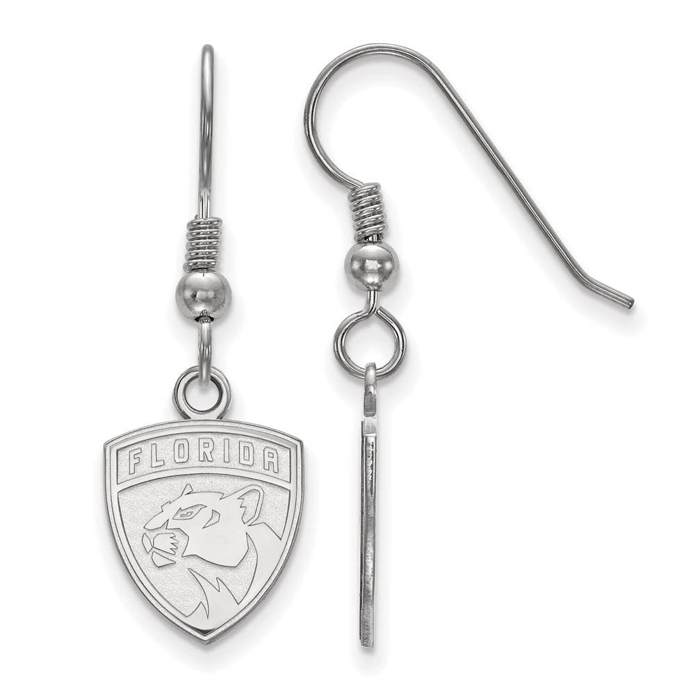 Sterling Silver NHL Florida Panthers Small Dangle Earrings, Item E18002 by The Black Bow Jewelry Co.