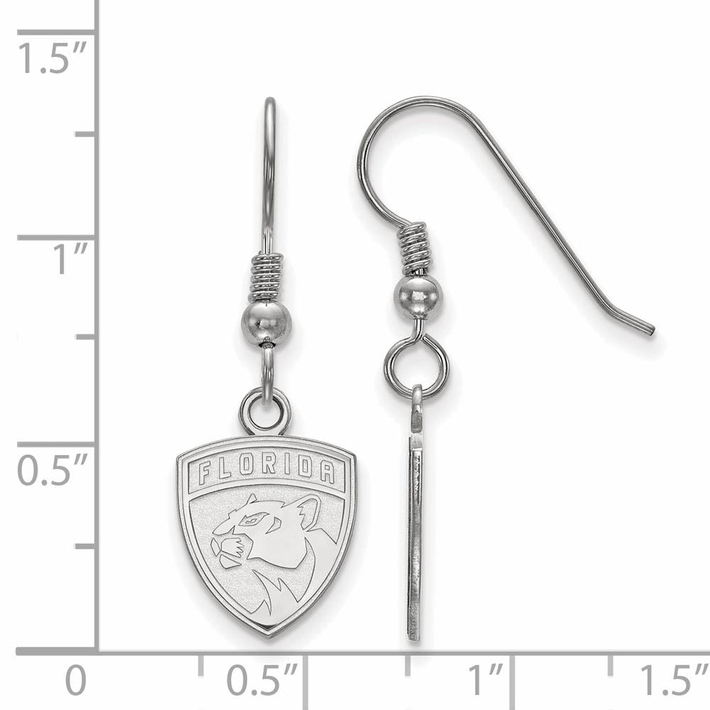 Alternate view of the Sterling Silver NHL Florida Panthers Small Dangle Earrings by The Black Bow Jewelry Co.