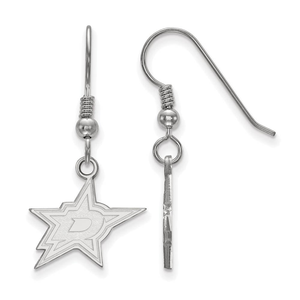 Sterling Silver NHL Dallas Stars Small Dangle Earrings, Item E18003 by The Black Bow Jewelry Co.