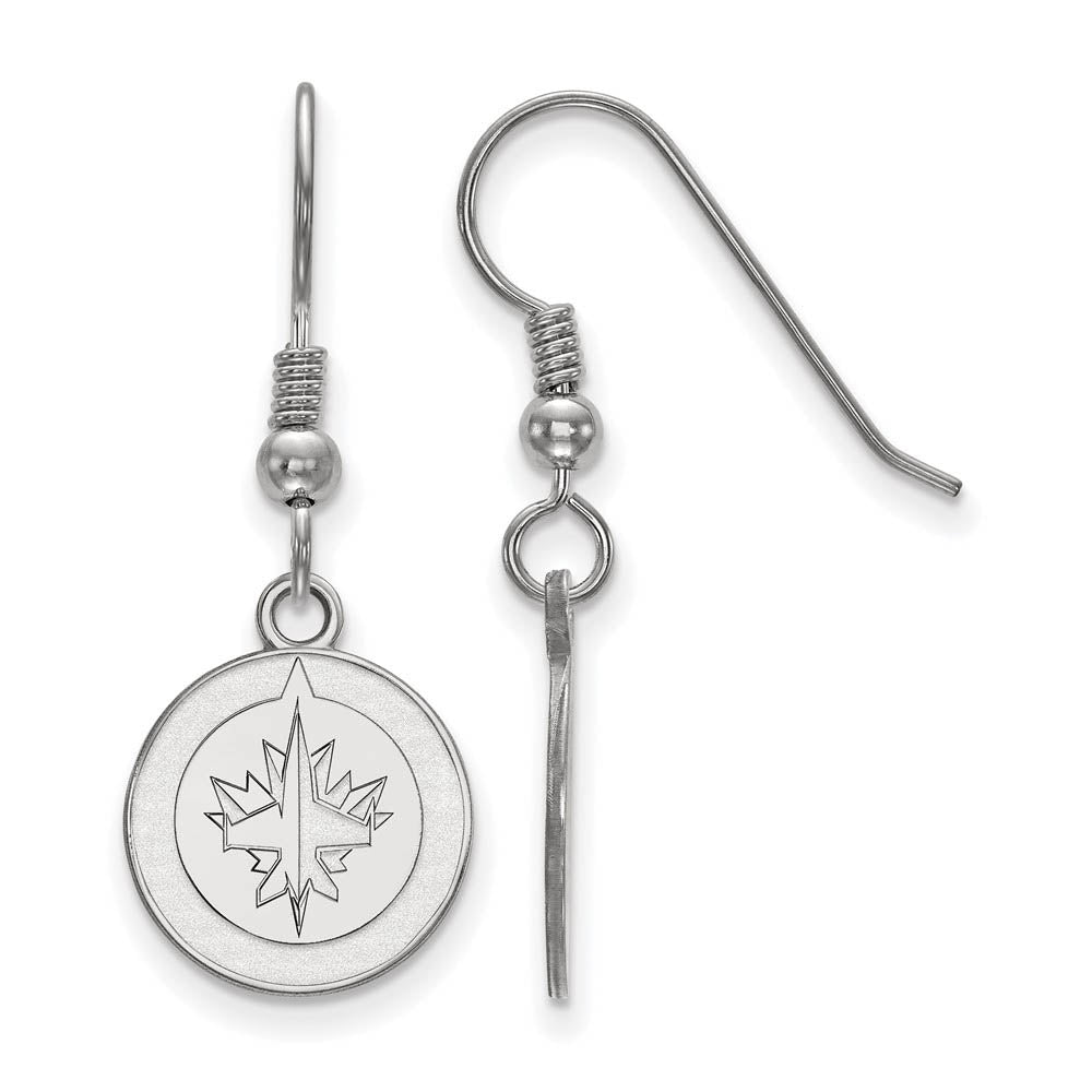 Sterling Silver NHL Winnipeg Jets Small Dangle Earrings, Item E18004 by The Black Bow Jewelry Co.