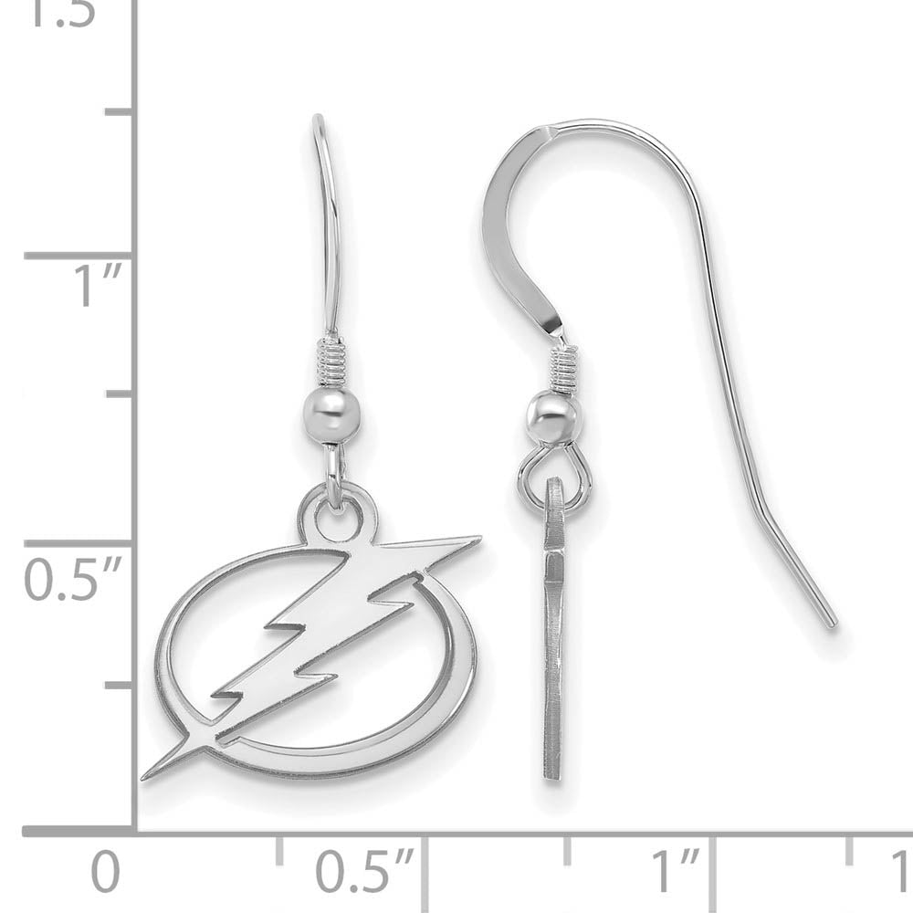 Alternate view of the Sterling Silver NHL Tampa Bay Lightning SM Dangle Earrings by The Black Bow Jewelry Co.