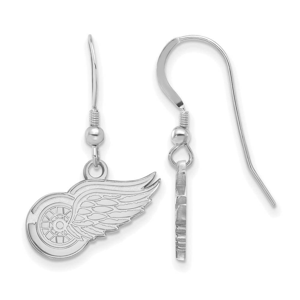 Sterling Silver NHL Detroit Red Wings Small Dangle Earrings, Item E18009 by The Black Bow Jewelry Co.