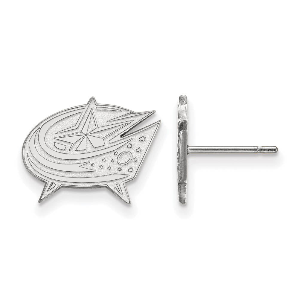 Sterling Silver NHL Columbus Blue Jackets SM Post Earrings, Item E18010 by The Black Bow Jewelry Co.