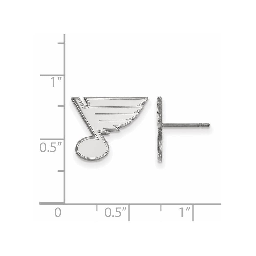 Alternate view of the Sterling Silver NHL St. Louis Blues Small Post Earrings by The Black Bow Jewelry Co.