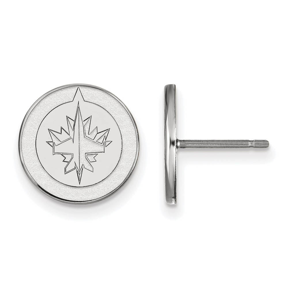 Sterling Silver NHL Winnipeg Jets Small Post Earrings, Item E18021 by The Black Bow Jewelry Co.