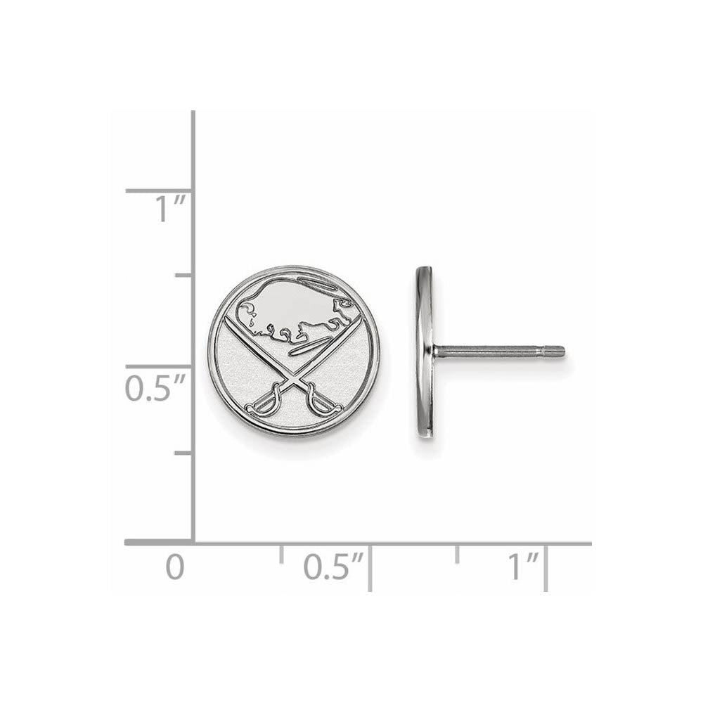 Alternate view of the Sterling Silver NHL Buffalo Sabres Small Post Earrings by The Black Bow Jewelry Co.