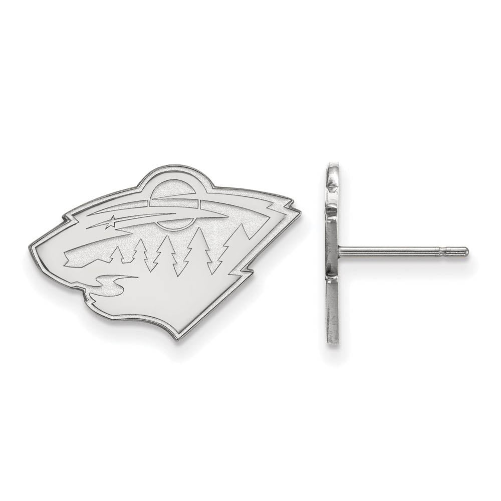 Sterling Silver NHL Minnesota Wild Small Post Earrings, Item E18028 by The Black Bow Jewelry Co.