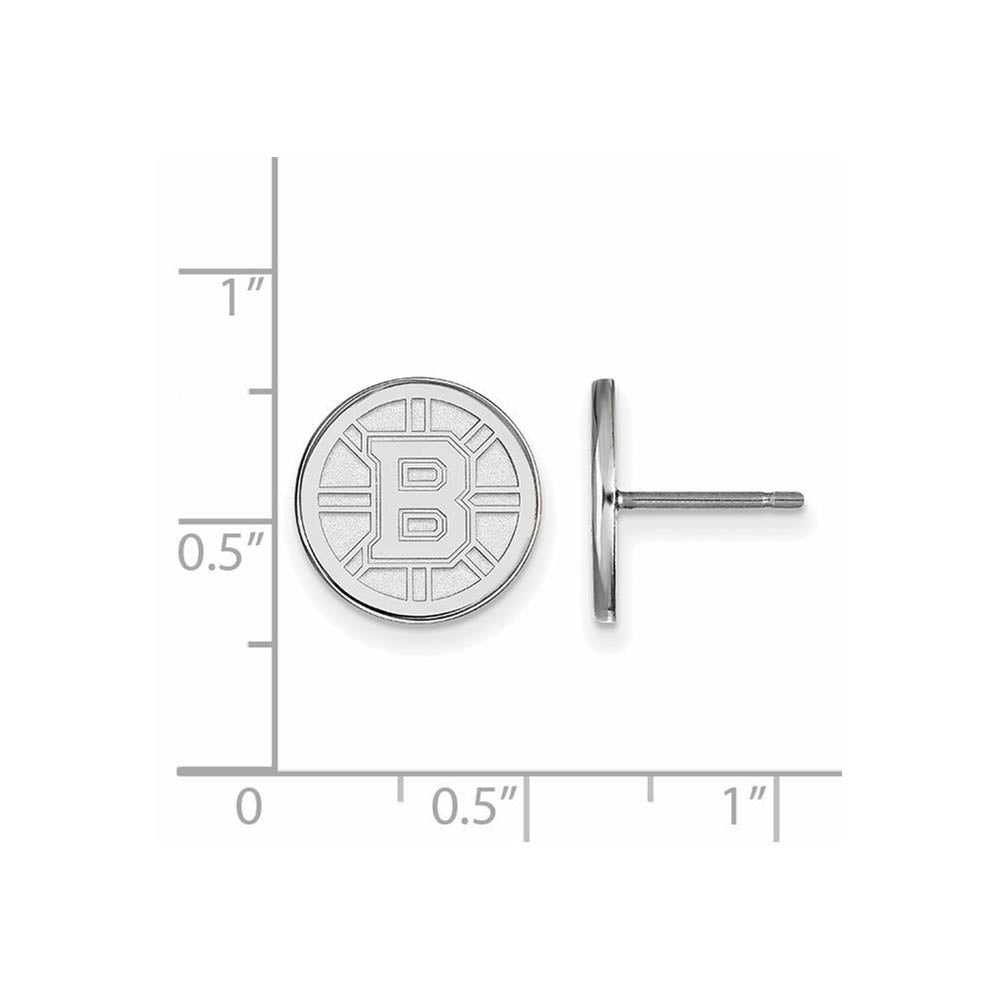 Alternate view of the Sterling Silver NHL Boston Bruins Small Post Earrings by The Black Bow Jewelry Co.