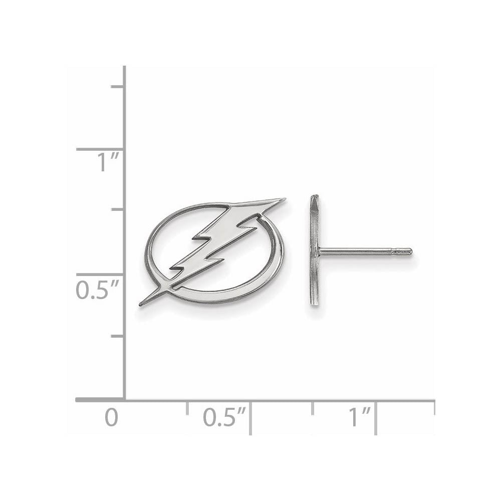 Alternate view of the Sterling Silver NHL Tampa Bay Lightning Small Post Earrings by The Black Bow Jewelry Co.