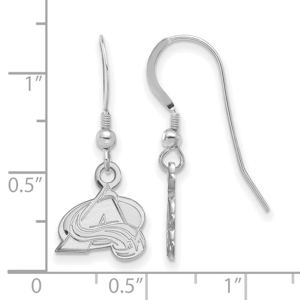 Alternate view of the Sterling Silver NHL Colorado Avalanche XS Dangle Earrings by The Black Bow Jewelry Co.