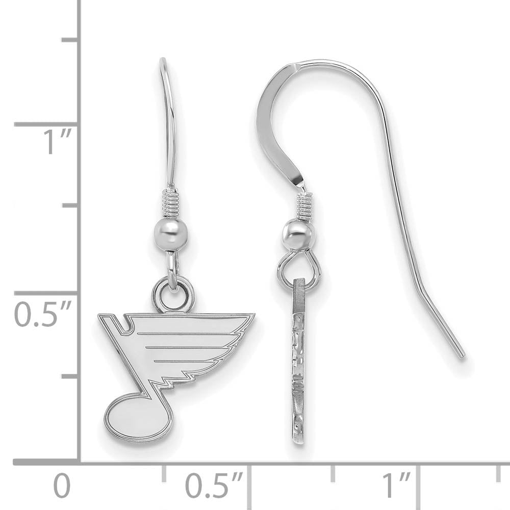 Alternate view of the Sterling Silver NHL St. Louis Blues XS Dangle Earrings by The Black Bow Jewelry Co.