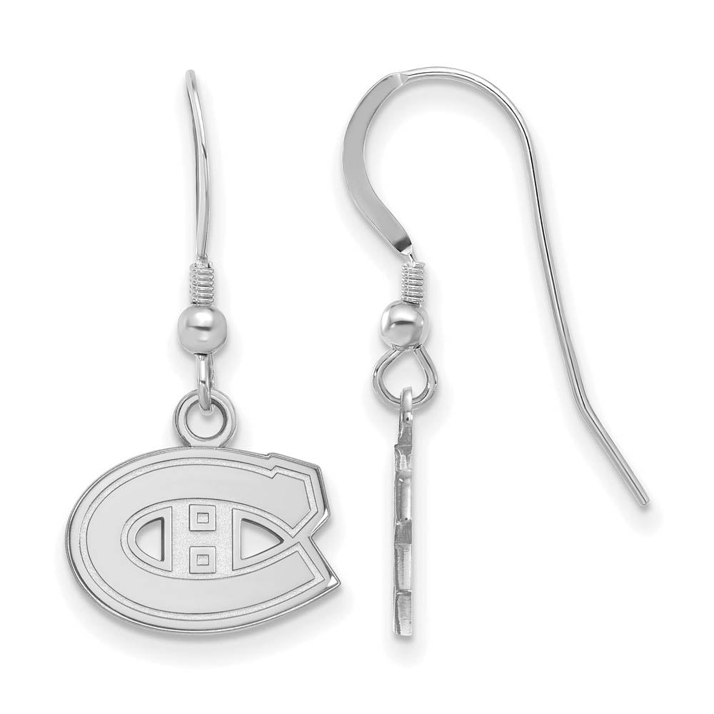 Sterling Silver NHL Montreal Canadiens XS Dangle Earrings, Item E18043 by The Black Bow Jewelry Co.