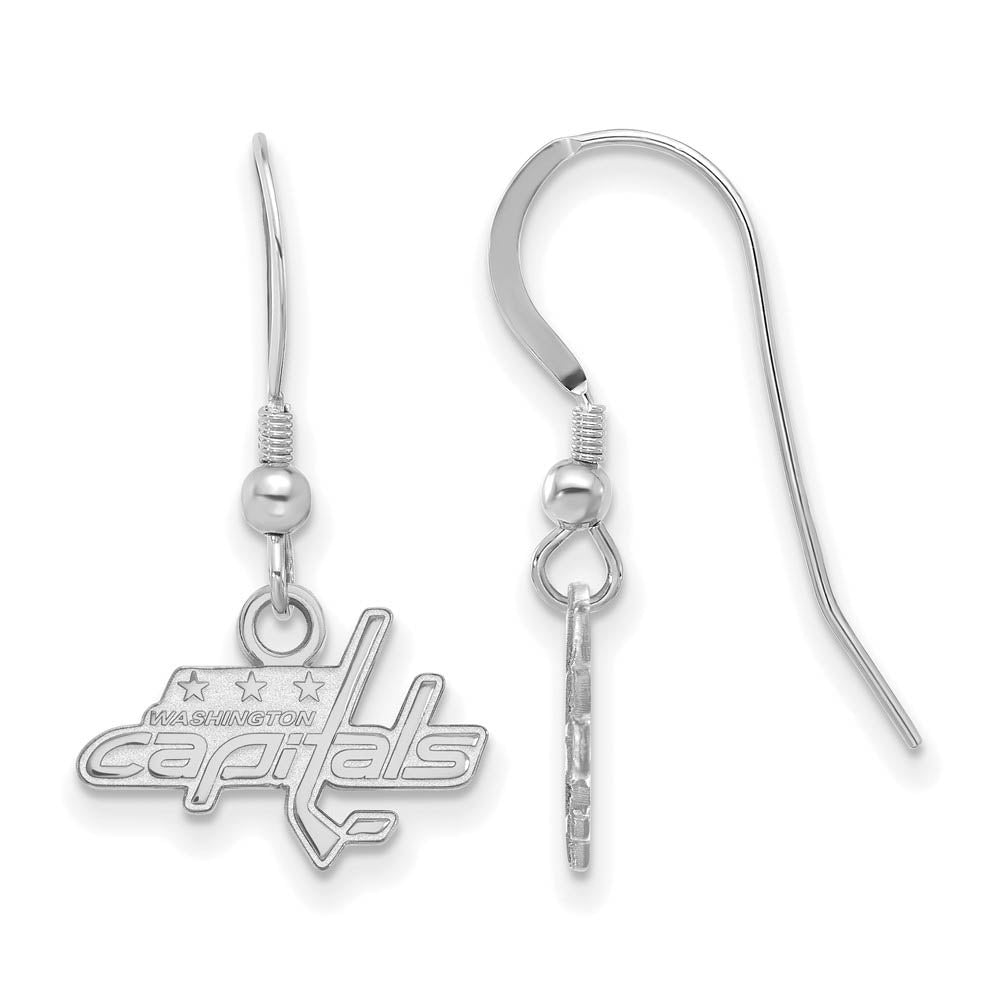 Sterling Silver NHL Washington Capitals XS Dangle Earrings, Item E18044 by The Black Bow Jewelry Co.
