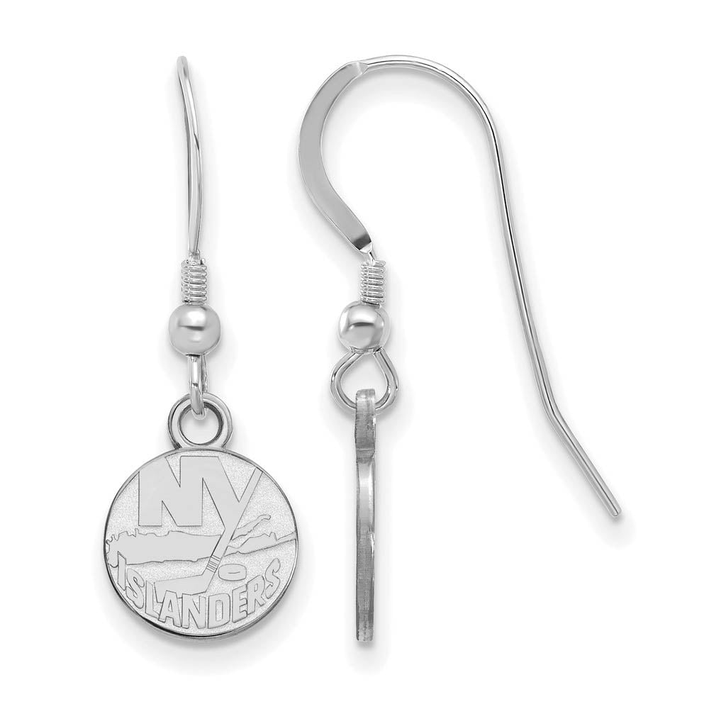 Sterling Silver NHL New York Islanders XS Dangle Earrings, Item E18048 by The Black Bow Jewelry Co.
