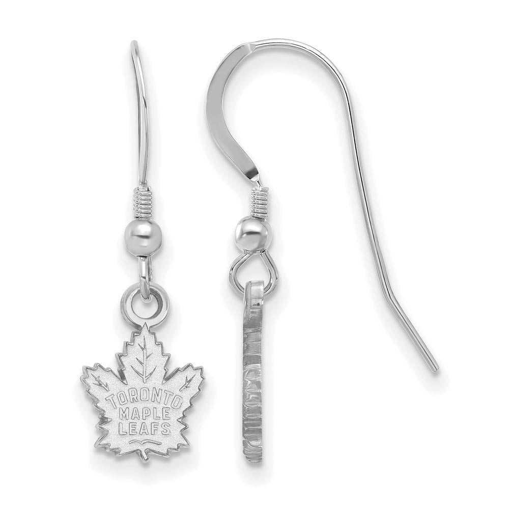 Sterling Silver NHL Toronto Maple Leafs XS Dangle Earrings, Item E18052 by The Black Bow Jewelry Co.